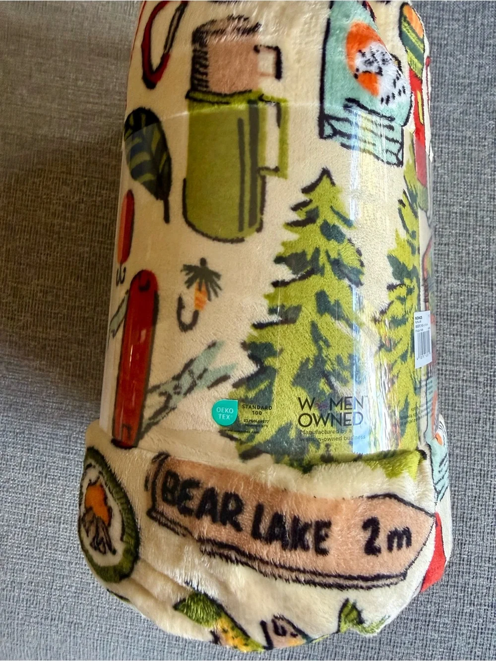 NEW  The Big One Throw Blanket Camping, Bear, Tents, Lodge, Cabin